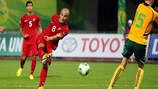 Portugal's Leandro Silva fires in a shot against Lithuania