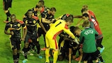 Belgium celebrate after their third goal