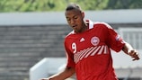 Kenneth Zohore struck twice for Denmark in the first half
