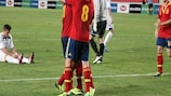Spain celebrate during the win in Murcia