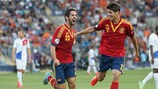 Isco y Morata, en la EURO de Israel en la foto, fueron protagonistas ante Alemania en Palencia