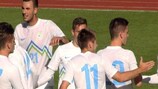 Slovenia's Under-21 side celebrate a goal