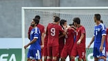 André Silva (No9) leads the Portugal celebrations against Israel