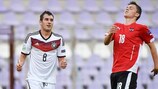 Levin Öztunali celebrates scoring Germany's third goal