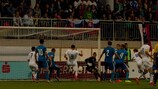 Andrea Belotti (No9) opens the scoring for Italy