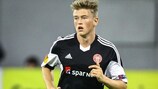 Aalborg's Nicolaj Thomsen struck the crucial goal for Denmark