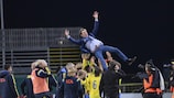 Sweden players celebrate at full-time
