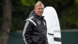 Germany coach Horst Hrubesch during a training session in Prague
