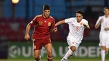 Netherlands captain Abdelhak Nouri (right) chases Spain's Marco Asensio