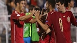 Spain's match winner Marco Asensio (left) celebrates with Dani Ceballos