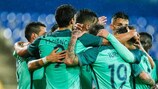 Portugal festeja um dos golos marcados na vitória amigável de 3-1 sobre a Noruega
