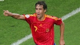 Raúl González marcó tres goles para España en su último partido ante ARY Macedonia