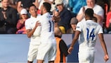 Jesse Lingard after scoring England's late winner against Sweden in 2015