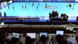 Medienarbeit bei einem UEFA-Futsal-Ereignis