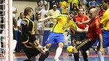 Action from the 2008 final between Brazil and Spain