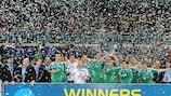 El equipo de Interviú Madrid festejando el título del pasado año en Ekaterimburgo