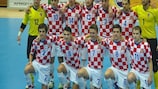 Croatia line up before their quarter-final victory