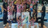 Croatia celebrate winning the Mediterranean Futsal Cup in Libya