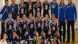 Fjölnir celebrate winning the Icelandic futsal title