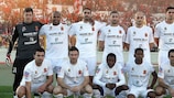 Valletta line up before their Premier League game against Marsaxlokk