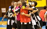 Marca celebra la victoria ante el Târgu Mureş por 5-2 en el Grupo 5
