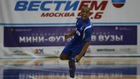 Cirilo esulta dopo aver segnato il gol-qualificazione per la Dinamo Mosca