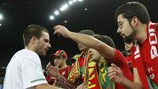 Die portugiesischen Fans werden ihr Team in der Arena Zagreb nach vorne treiben