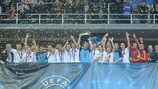 Les joueurs espagnols fêtent leur triomphe à Zagreb