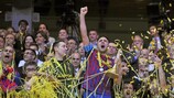 Javi Rodríguez, que ergueu a Taça UEFA de Futsal em Abril, acabou de se sagrar campeão pelo Barcelona