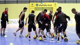 El Iberia entrenando en el Palacio de los Deportes de Tiflis