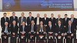 O Painel Jira da UEFA na reunião em Bucareste