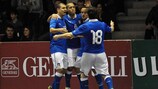 L'Italia festeggia il successo 3-1 sulla Slovacchia