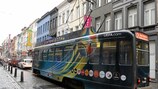 Fans can travel to the arena in one of Antwerp's smart branded trams