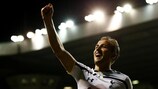 Harry Kane enjoys one of his three goals against Asteras