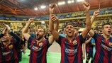 El Barcelona celebra la victoria