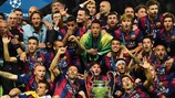 El Barcelona celebra su triunfo ante la Juventus