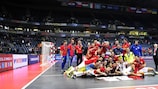 La joie des joueurs espagnols après un septième titre dans la compétition, record absolu