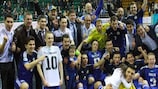 Kazakhstan celebrate qualifying from Europe for the first time