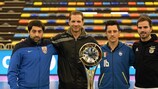 Os capitães: Zviad Kupatadze (Ugra), Luis Amado (Inter), Douglas Nicolodi (Pescara) e Gonçalo (Benfica)