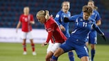 Solveig Gulbrandsen (left) came out of retirement to help Norway beat Iceland last September