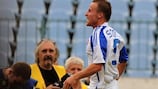 Miroslav Stoch celebrando su primer gol con Eslovaquia