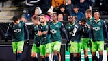 Sporting players celebrate on Matchday 4