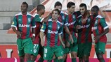 Marítimo celebrate after Gonçalo Abreu opens the scoring with a header