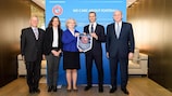 The delegation in Nyon: full caption at foot of article