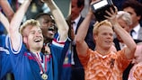 France's Didier Deschamps and the Netherlands' Ronald Koeman as EURO-winning players 