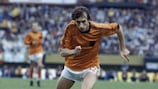 Rob Rensenbrink in action for the Netherlands against Argentina in the 1978 FIFA World Cup final