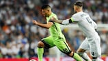 City's Sergio Agüero (left) tries to get away from Real Madrid's Sergio Ramos during the 2016 semi-final second leg