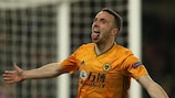 Diogo Jota enjoys his hat-trick for Wolves on Matchday 6
