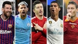Messi, Agüero, Lewandowski, Cristiano Ronaldo o Totti, entre los mejores de sus ligas