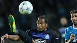 Álvaro Pereira clears under pressure from Zenit's Danny during Porto's matchday two defeat in Russia